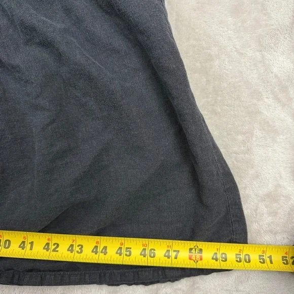 Tommy Bahama Maxi Dress Womens M Black Linen Blend Sundress Tiered Sleeveless - Picture 10 of 12